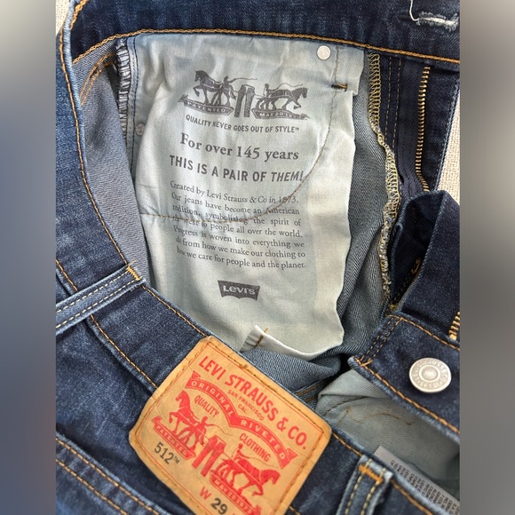 NWOT Levi’s 512 Dark Wash Blue Jeans. Size 29 X 30 - Picture 8 of 9